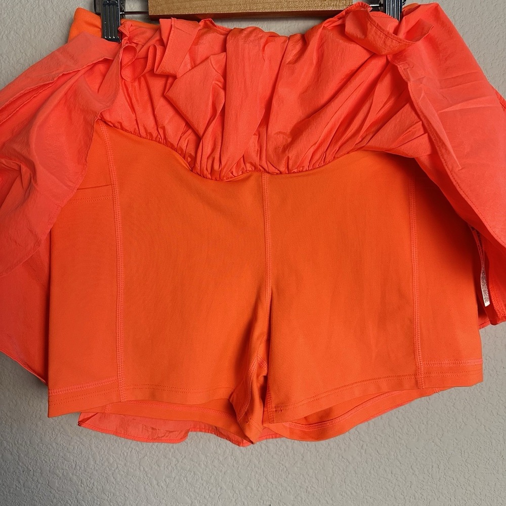 NEW Free People Movement Field Day Skort Skirt Ruffle Bright Coral  Size Small - Picture 5 of 9
